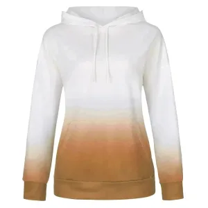 Women Tie-dye print hooded long sleeves