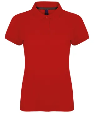 Womens micro-fine piqu polo shirt | Classic Red