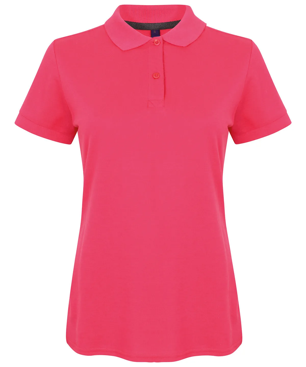 Womens micro-fine piqu polo shirt | Fuchsia